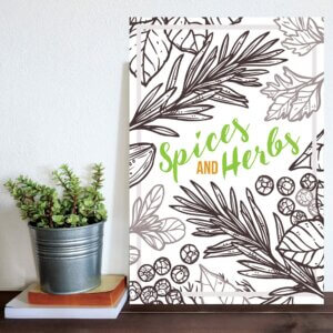 Placa Decorativa MDF Tempero Frase Spices and Herbs 20x30cm