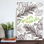 Placa Decorativa MDF Tempero Frase Spices and Herbs 30x40cm