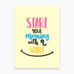 Placa Decorativa MDF Frase Morning Smile 30x40