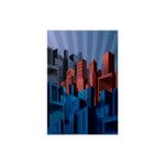 Placa Decorativa Super Heróis Geek Cidade 30x40cm