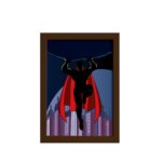 Quadro Super Heróis Geek Superman Rocha Moldura Marrom 22x32