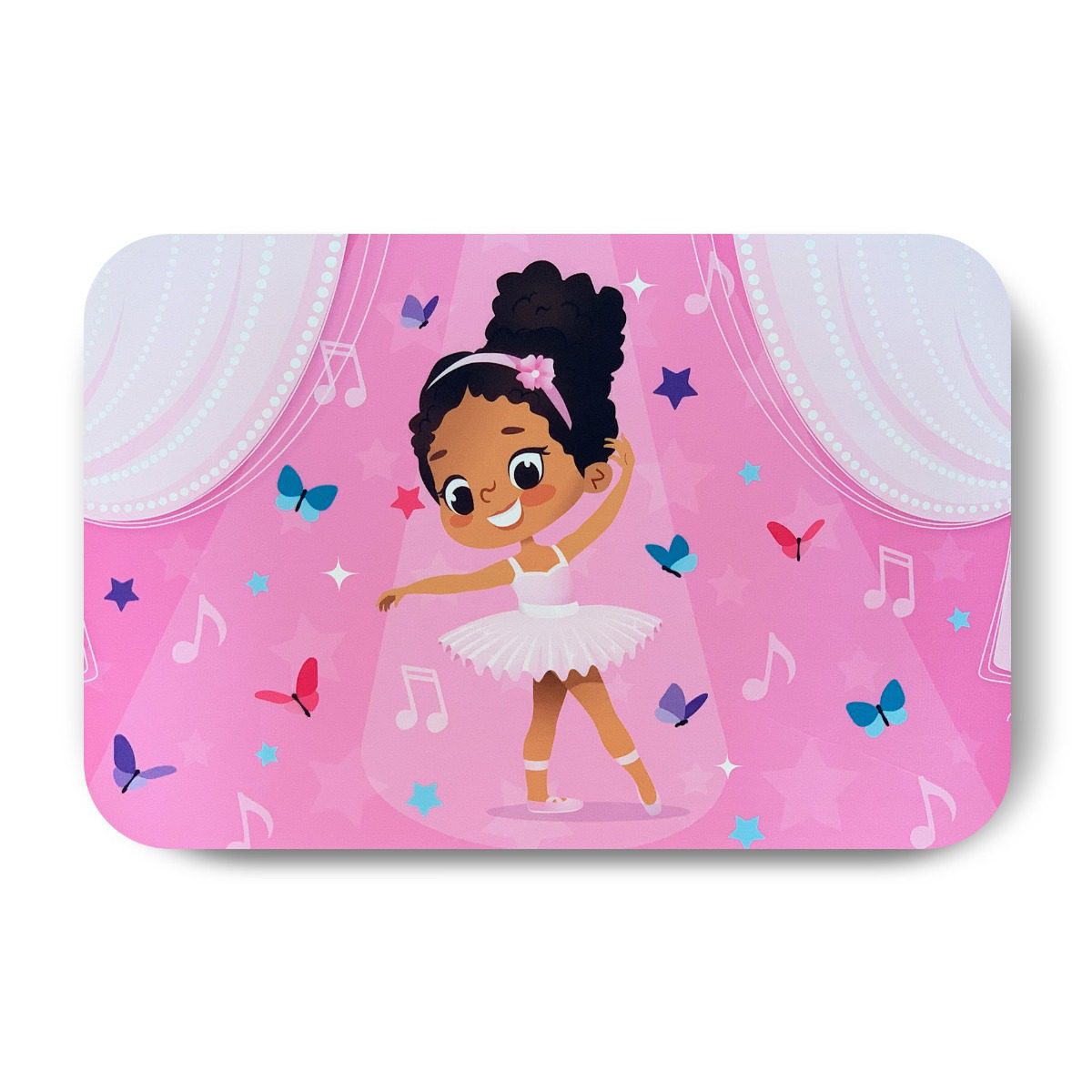 Tapete Infantil Menina Bailarina Negra Parda 40x60cm