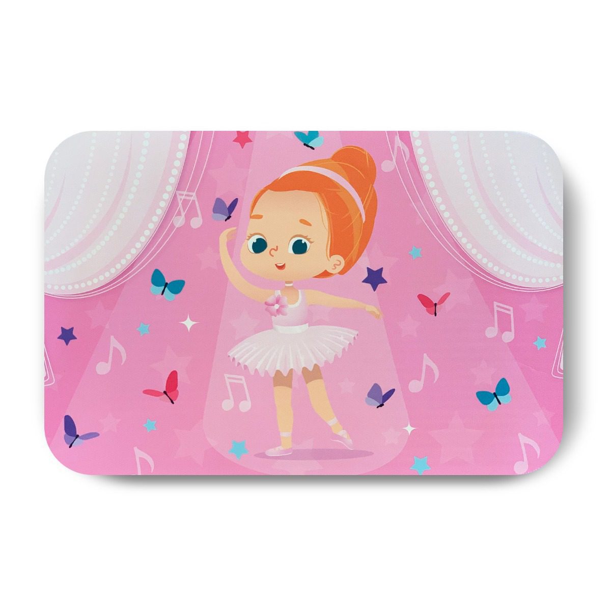 Tapete Infantil Menina Bailarina Ruiva 40x60cm
