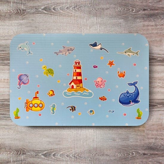 Tapete Infantil Fundo do Mar para Quarto ou Banheiro 40x60cm
