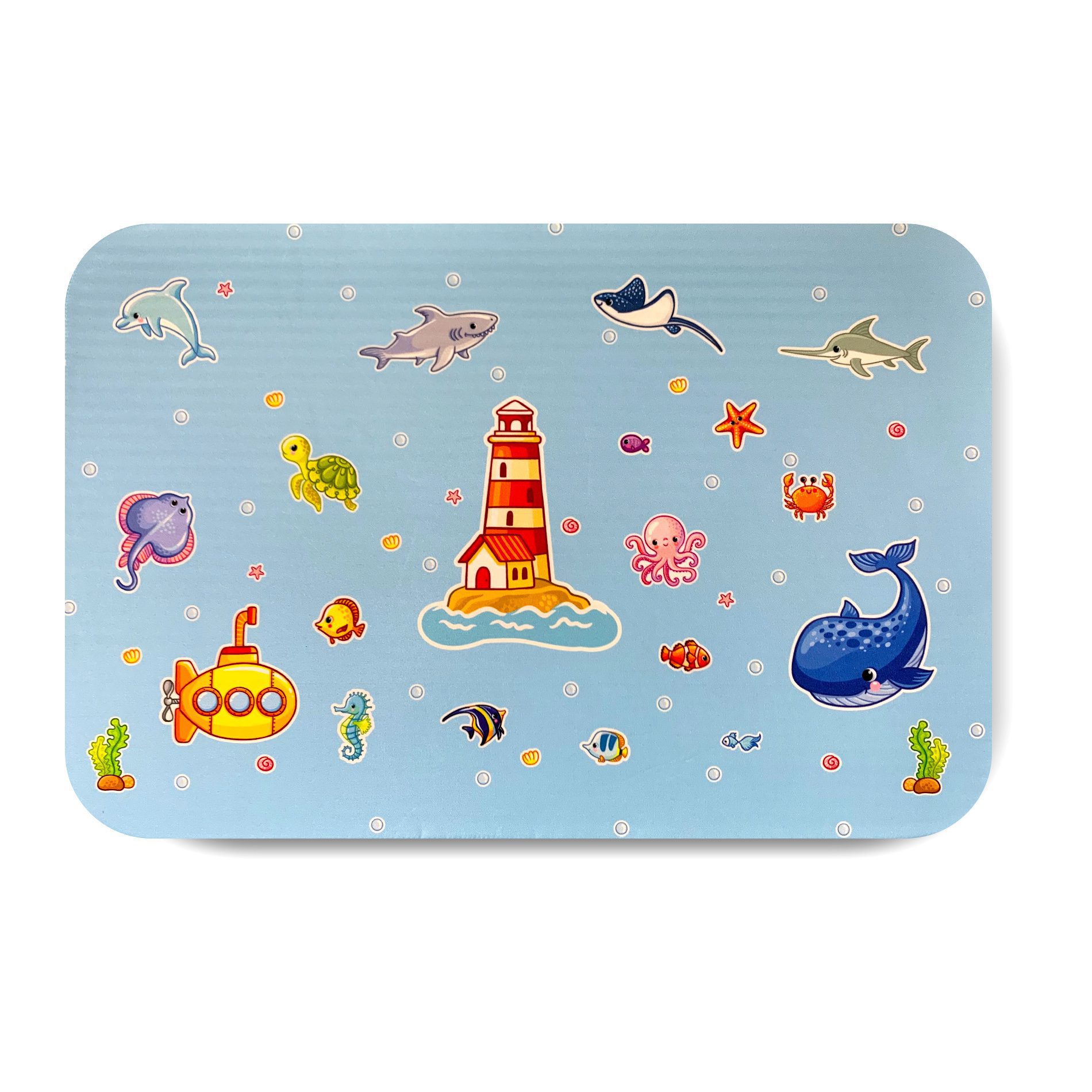 Tapete Infantil Fundo do Mar para Quarto ou Banheiro