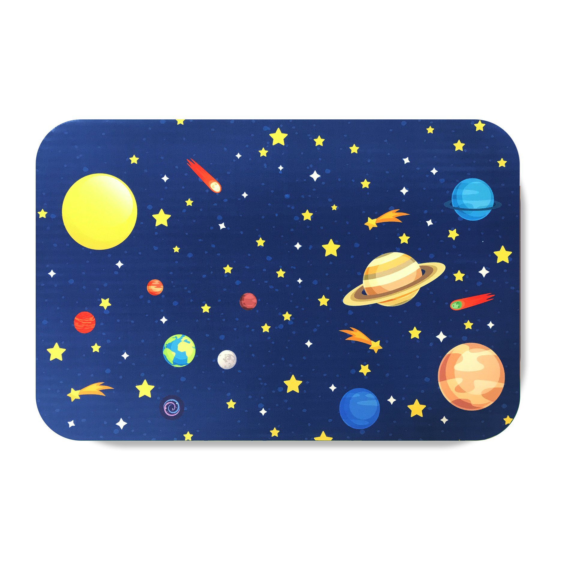 Tapete Infantil Espaço Sistema Solar para Quarto 40x60cm