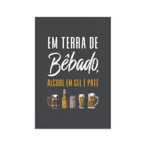 Placa Decorativa Frase Terra de Bêbado 20x30cm