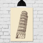 Placa Decorativa MDF Torre de Pisa Itália 30x40