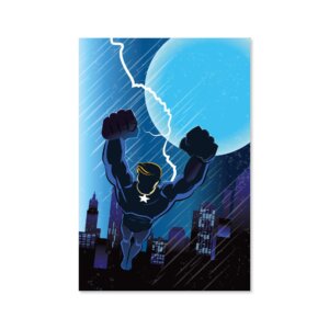 Placa Decorativa Super Heróis Geek Azul Raio MDF 30x40cm