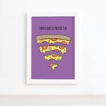 Quadro Cozinha Pizza Frase Preciso Moldura Branca 22x32cm