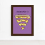 Quadro Cozinha Pizza Frase Preciso Moldura Marrom 22x32cm