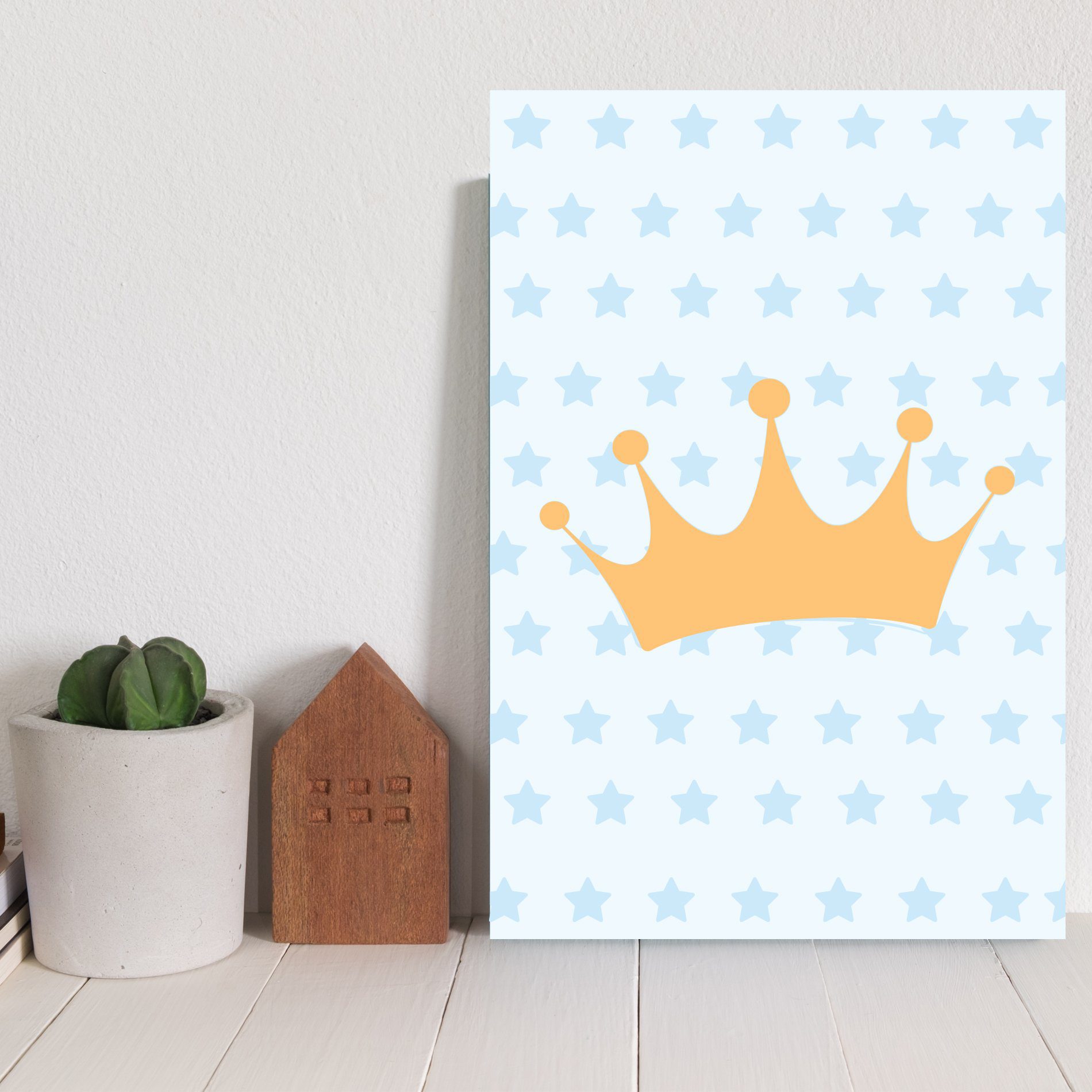 Placa Decorativa Infantil Ursinho Príncipe Coroa 30x40cm