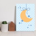 Placa Decorativa Infantil Ursinho Príncipe Lua 20x30cm