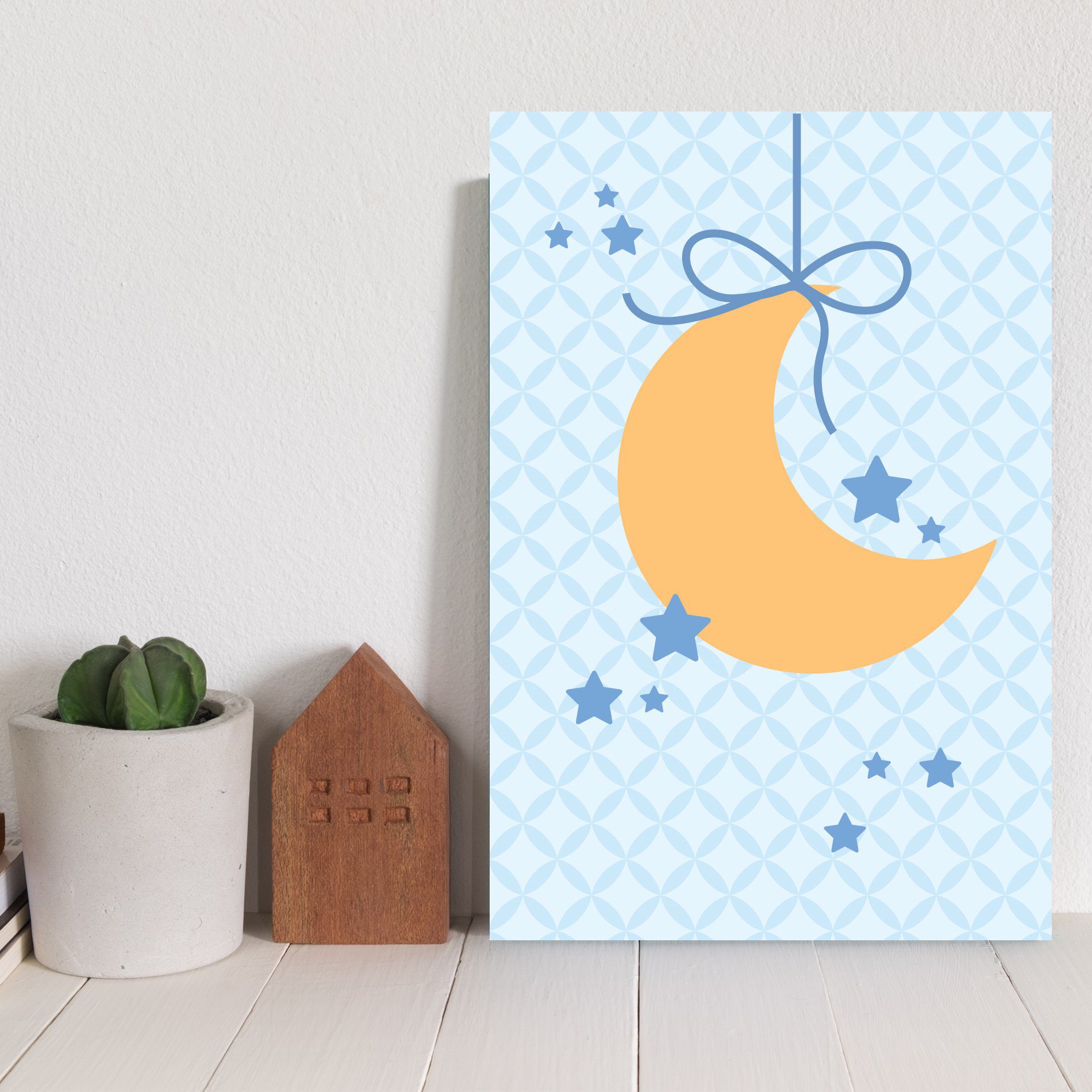 Placa Decorativa Infantil Ursinho Príncipe Lua 30x40cm