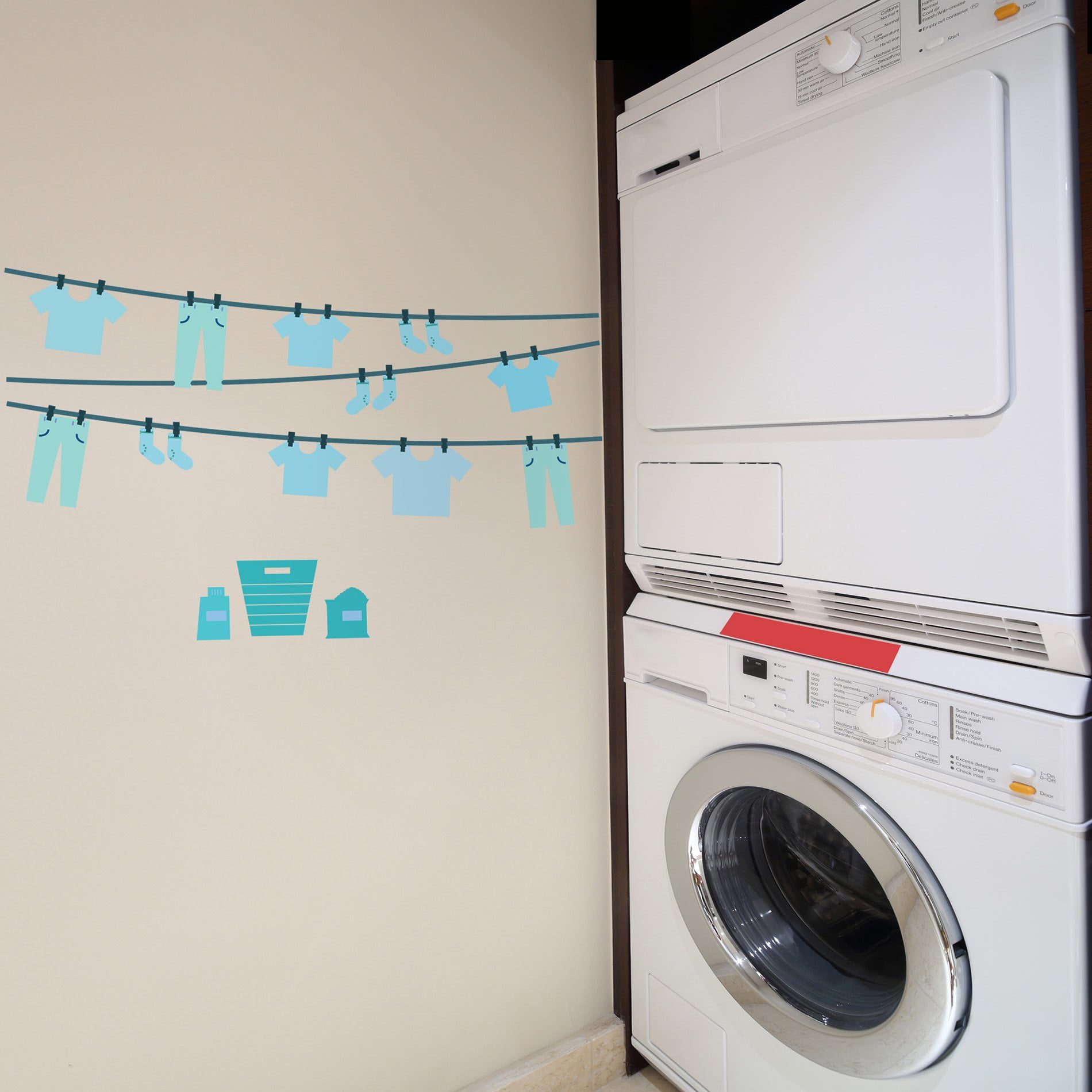 Adesivo de Parede Varal Charme Azul