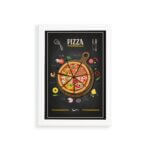 Quadro para Cozinha Pizza Moldura Branca 33x43cm