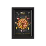 Quadro para Cozinha Pizza Moldura Preta 33x43cm