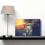 Placa Decorativa Vintage Carro Antigo Vermelho 30x40cm