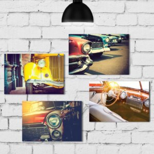 Kit Placa Decorativa MDF Vintage Car