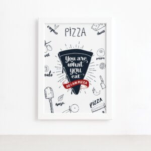 Quadro Cozinha I Am Pizza Moldura Branca 22x32cm,Quadro Cozinha I Am Pizza Moldura Branca 22x32cm