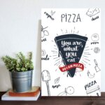Placa Decorativa MDF Pizza Frase Come Inglês 30x40cm