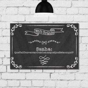Placa Decorativa MDF Frase Giz Wifi Grátis