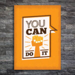 Placa Decorativa MDF Frase Do It 30x40