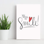 Placa Decorativa MDF Frase Make Me Smile