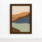 Quadro Decorativo Abstrato Areia Mold Marrom 33x43cm