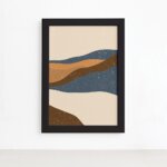 Quadro Decorativo Abstrato Dunas Mold Preta 33x43cm