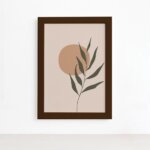 Quadro Decorativo Abstrato Galho Mold Marrom 22x32cm