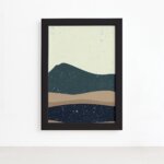 Quadro Decorativo Abstrato Horizonte Mold Preta 33x43cm