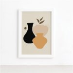 Quadro Decorativo Abstrato Vasos Mold Branca 33x43cm