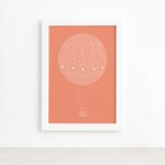 Quadro Decorativo Balão Branco Moldura Branca 33x43cm