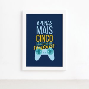 Quadro Decorativo Frase Gamer 1 Português Branco 22x32cm
