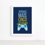 Quadro Decorativo Frase Gamer 1 Português Branco 33x43cm