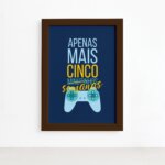 Quadro Decorativo Frase Gamer 1 Português Marrom 33x43cm