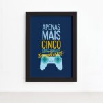 Quadro Decorativo Frase Gamer 1 Português Preto 33x43cm