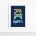 Quadro Decorativo Frase Gamer 2 Português Branco 22x32cm