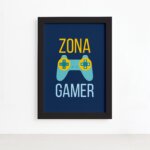 Quadro Decorativo Frase Gamer 2 Português Preto 22x32cm