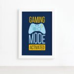 Quadro Decorativo Frase Gamer 3 Mold Branca 22x32cm