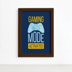 Quadro Decorativo Frase Gamer 3 Mold Marrom 22x32cm