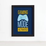 Quadro Decorativo Frase Gamer 3 Mold Preta 33x43cm