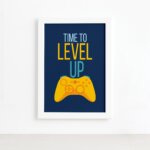 Quadro Decorativo Frase Gamer 4 Mold Branca 22x32cm