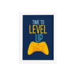 Quadro Decorativo Frase Gamer 4 Mold Branca 33x43cm