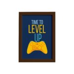 Quadro Decorativo Frase Gamer 4 Mold Marrom 22x32cm