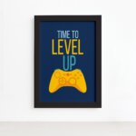 Quadro Decorativo Frase Gamer 4 Mold Preta 33x43cm