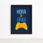 Quadro Decorativo Frase Gamer 4 Português Preto 33x43cm