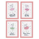 Quadros de Bailarinas Moldura Rosa Frases Ballet 33x43cm 4un