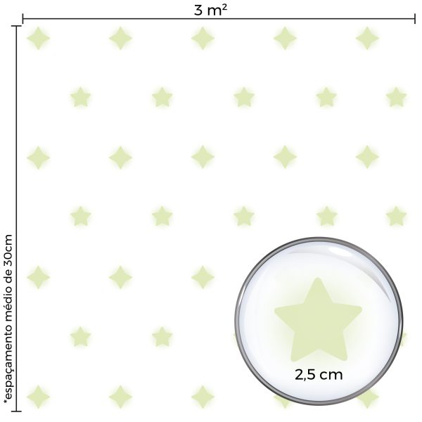 Adesivo de Teto Estrelas que Brilham no Escuro Fluorescentes Neon Infantil 35un - Imagem 2